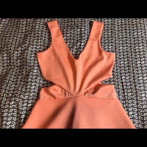 Peach Mini Cut Out Dress - Picture 2 of 3